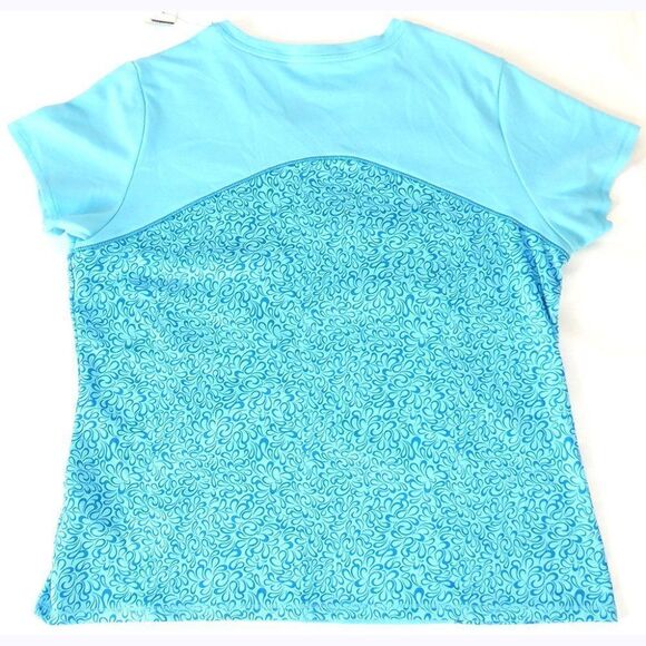 Reebok aqua blue panel athletic top - Picture 2 of 2